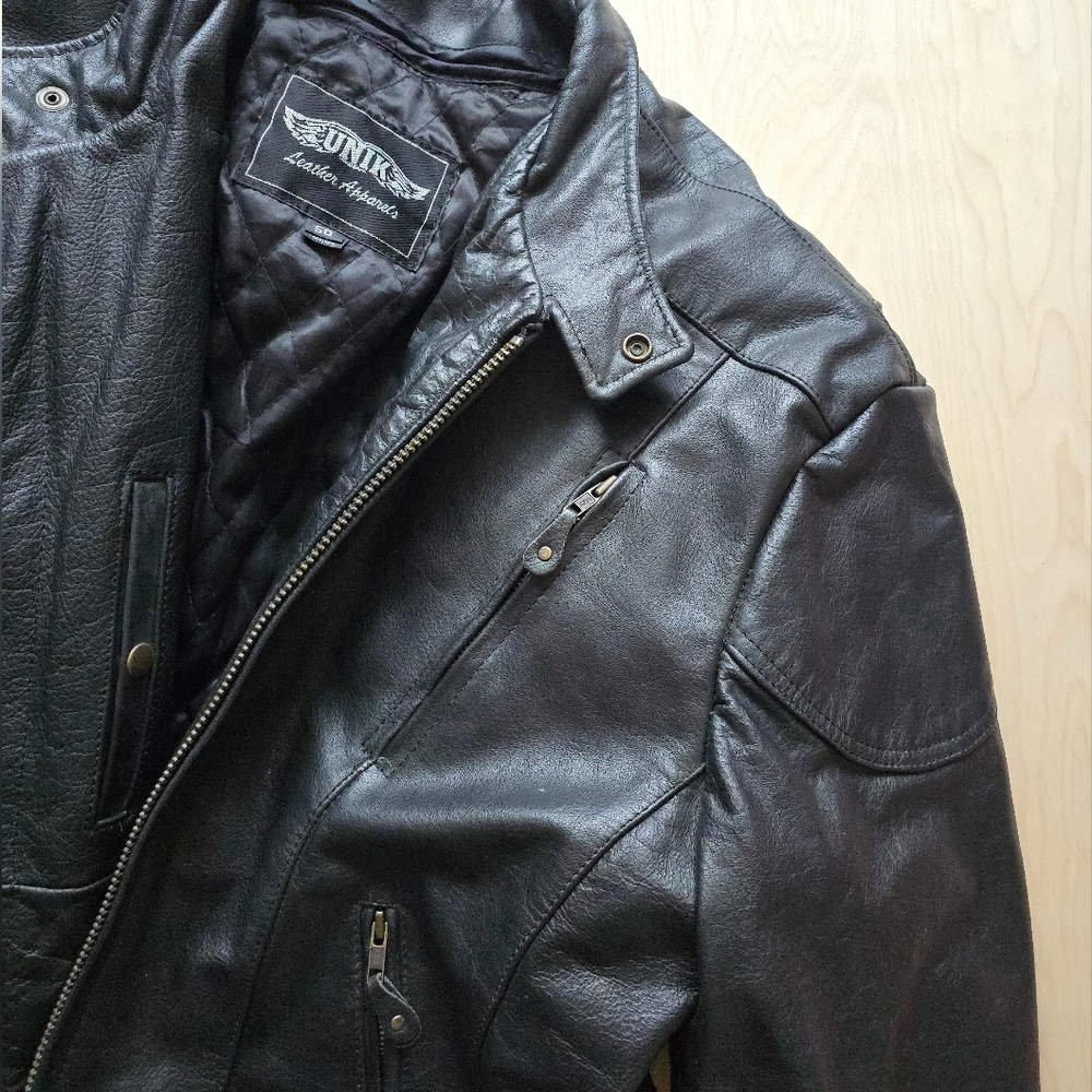 Unik Leather Biker Jacket Heavy Genuine Leather - EU Size 50 - Biker, Motorcycle